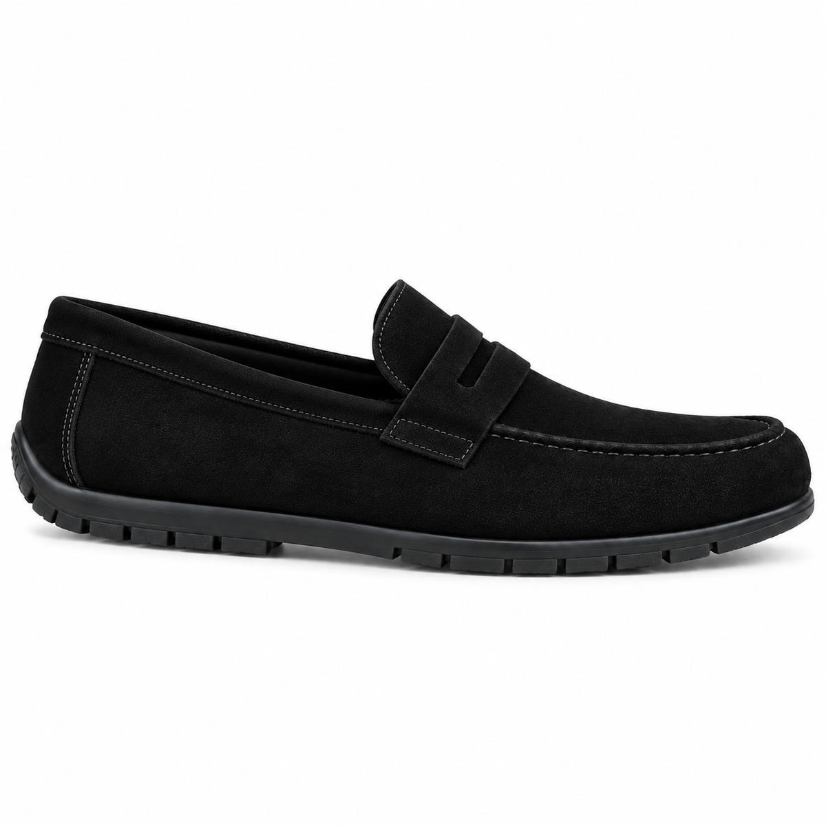 MTAZAMO Black Leather Casual Loafer