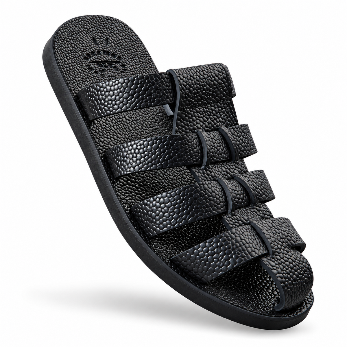 MSHIKAMANO Multi-Strap Textured Leather Sandals