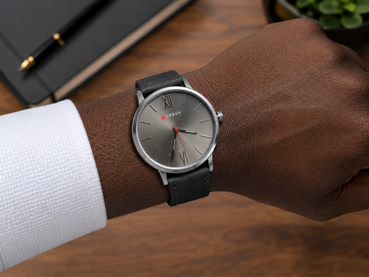 CURREN “MWENYEKITI SILVER” The Executive Minimalist Timepiece