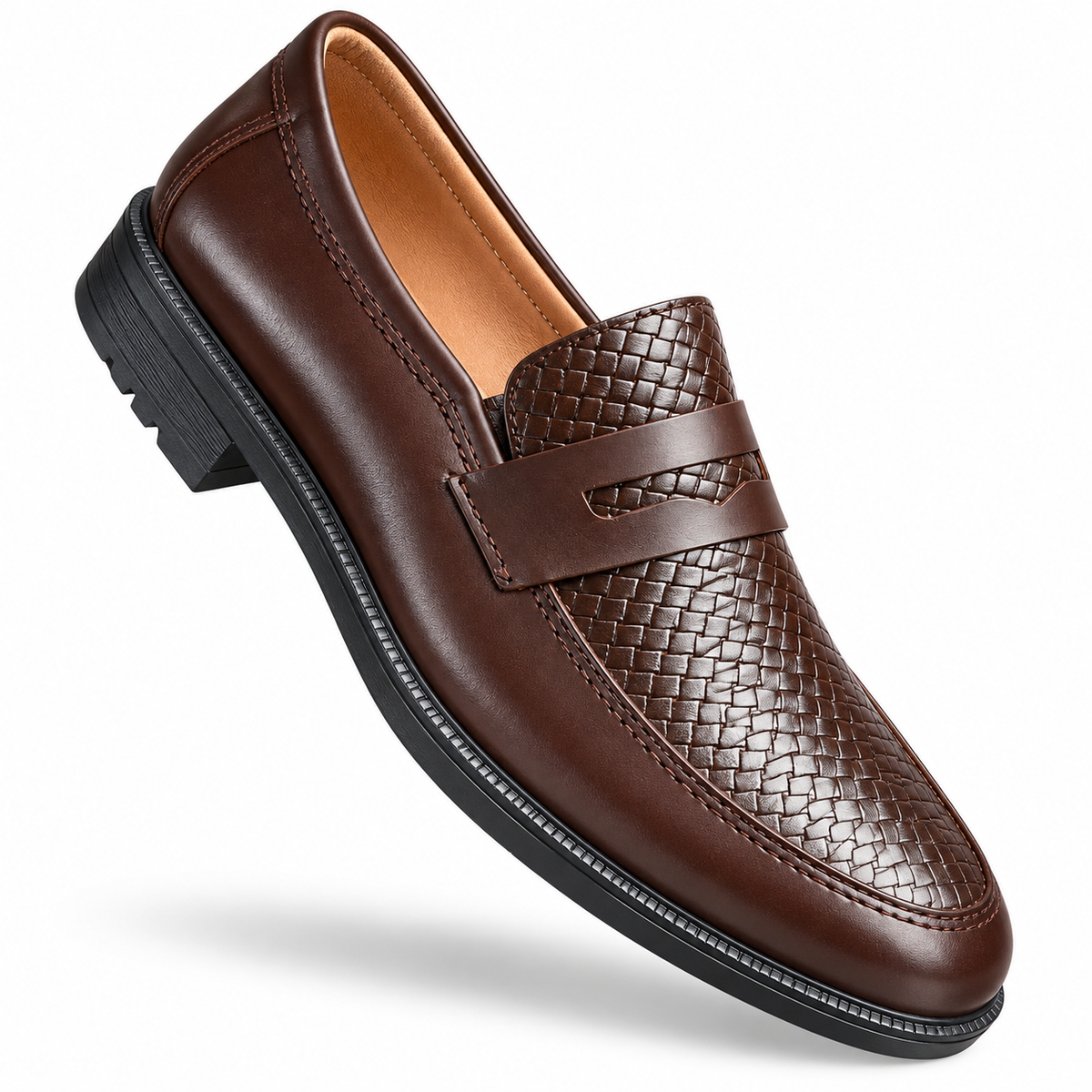 MAMLAKA Woven Leather Double-Sole Loafer