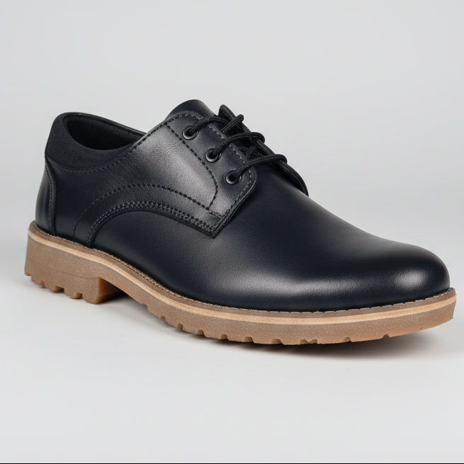 Kioo Ngozi Leather Top Grain Leather Derby – Black (Rubber Sole) display picture 2