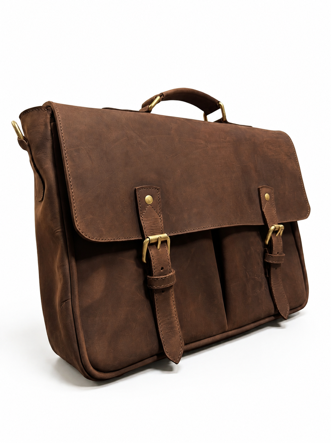KIONGOZI The Heritage Leather Messenger Briefcase