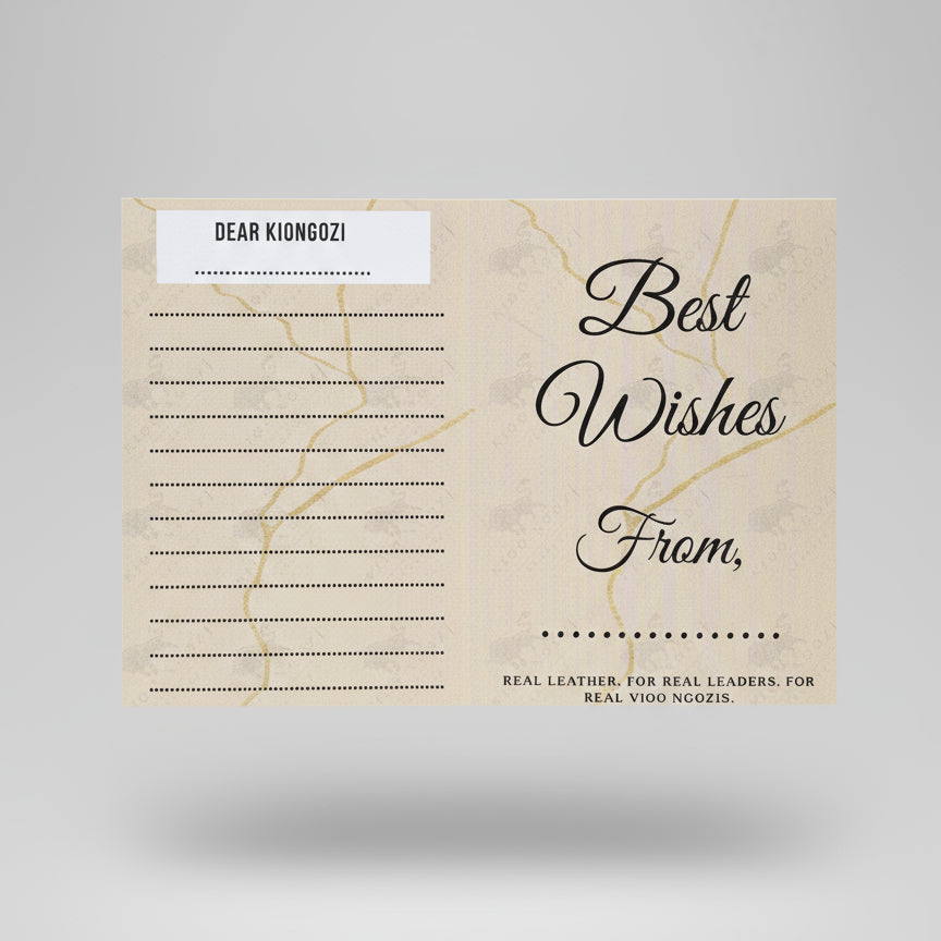 Notebook with 'Best Wishes From' text on a gray background