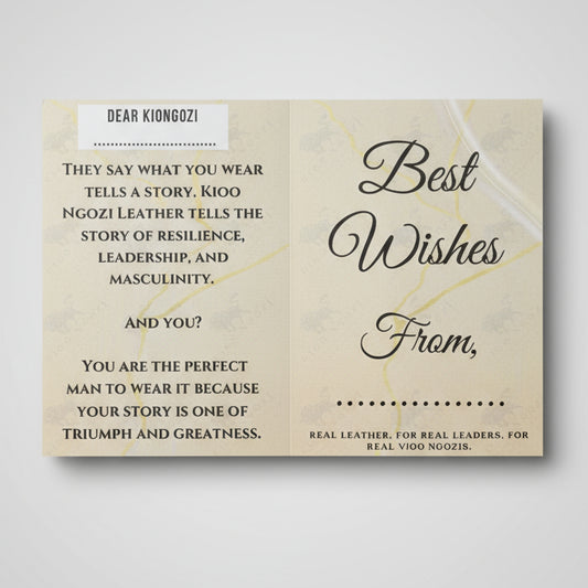 Card with text on a beige background
