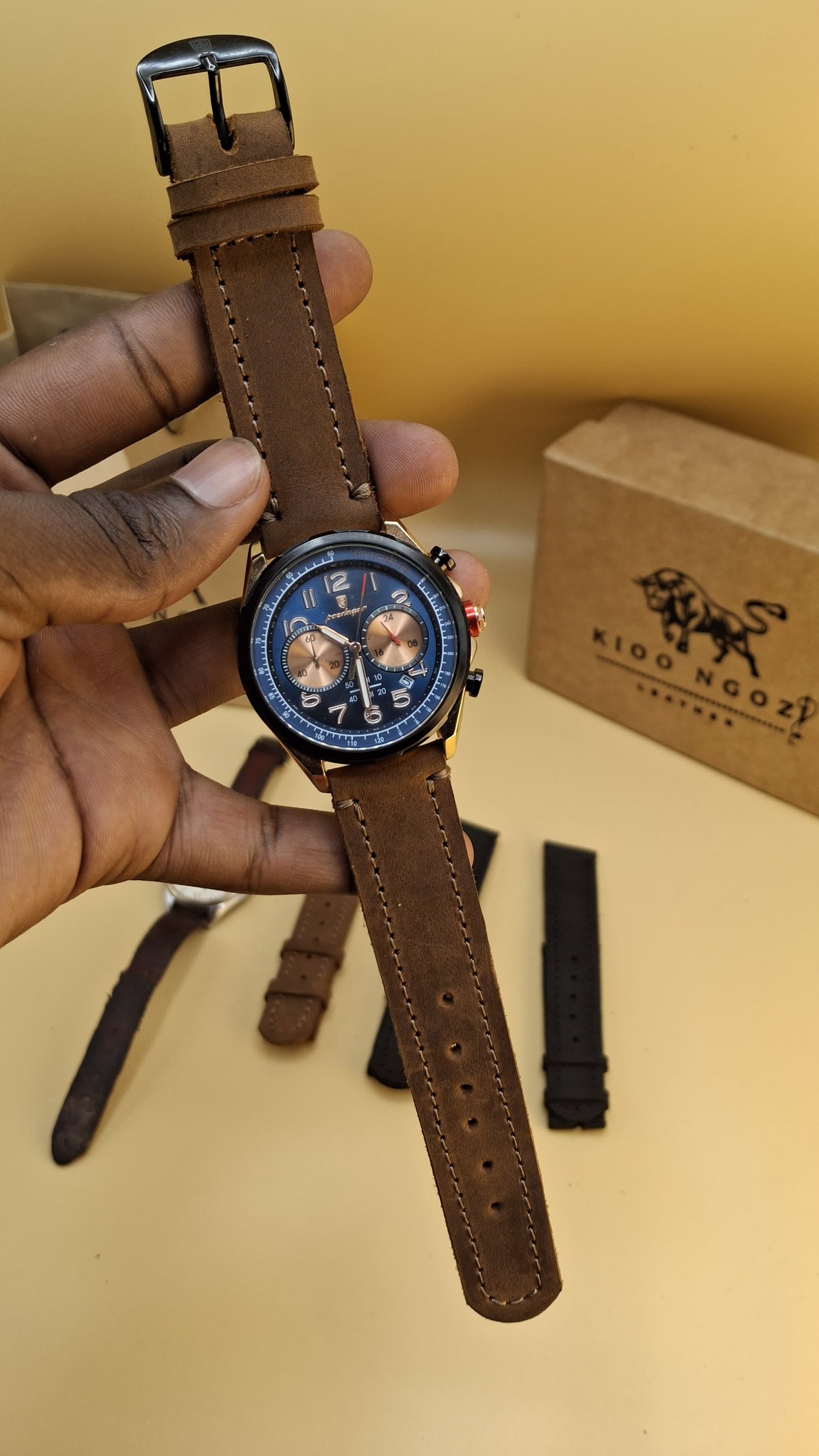 Kioo Ngozi Full Grain Leather Watch Strap.