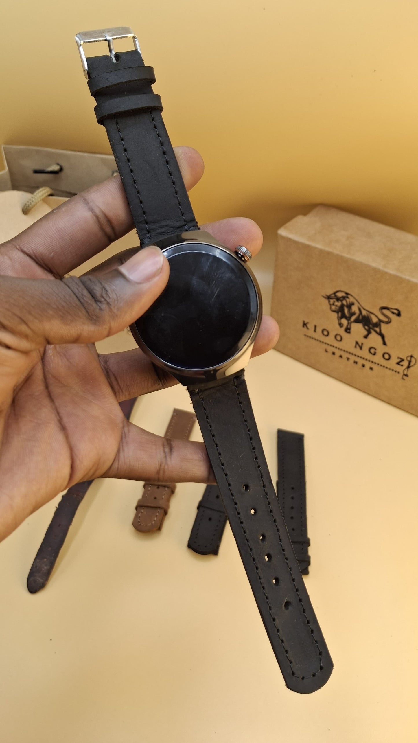 Kioo Ngozi Full Grain Leather Watch Strap.