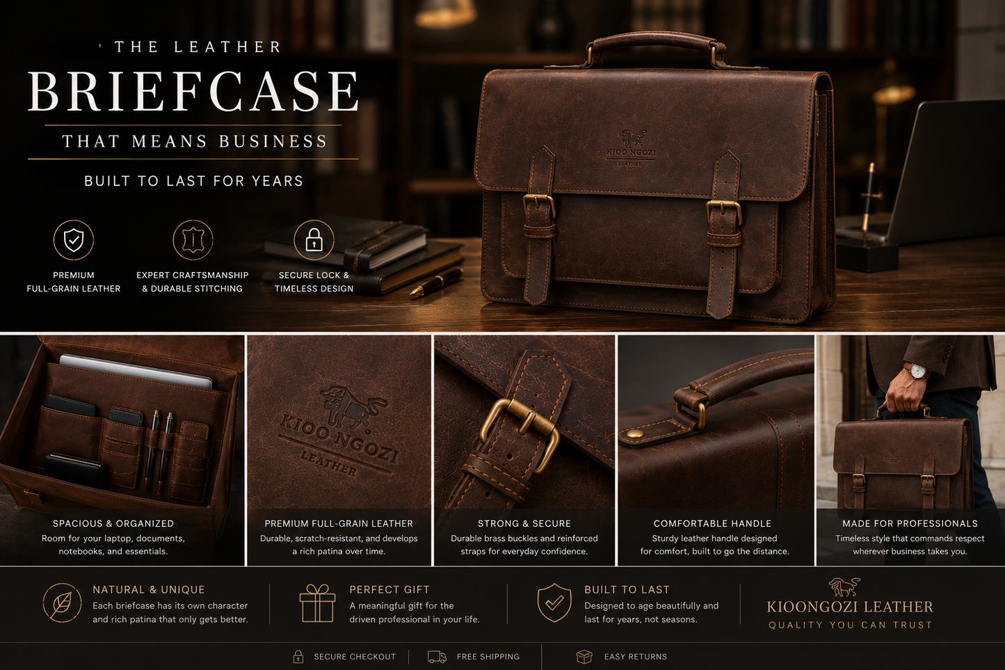 The Balozi Executive Briefcase — Built For Serious Business.
