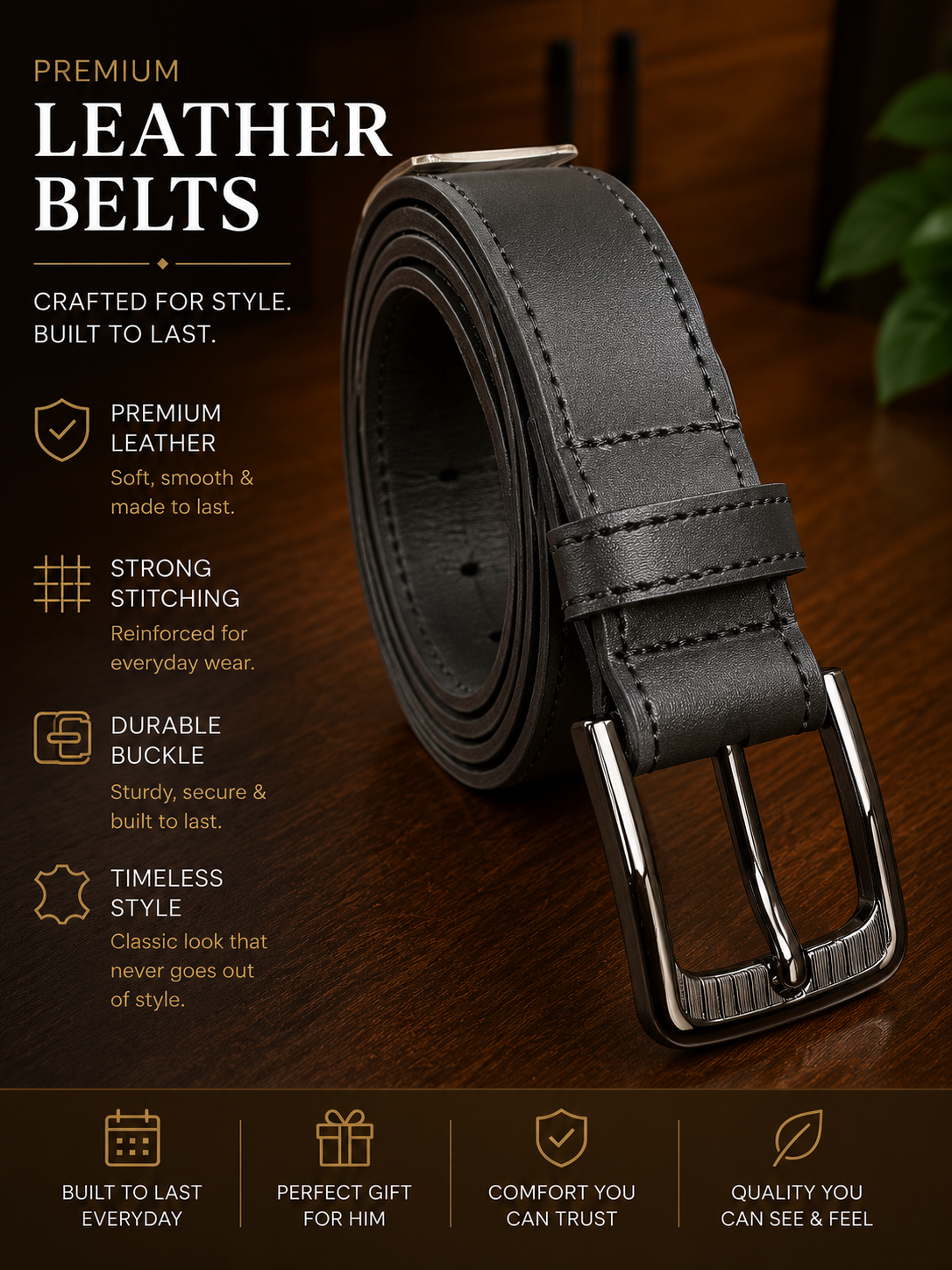 The Fahali Classic Leather Belt — Everyday Edition