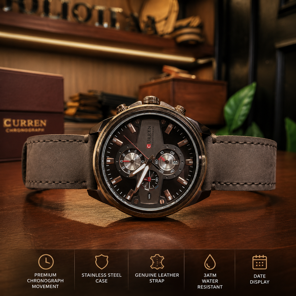 The Kiongozi Executive Chronograph Premium Leather Edition