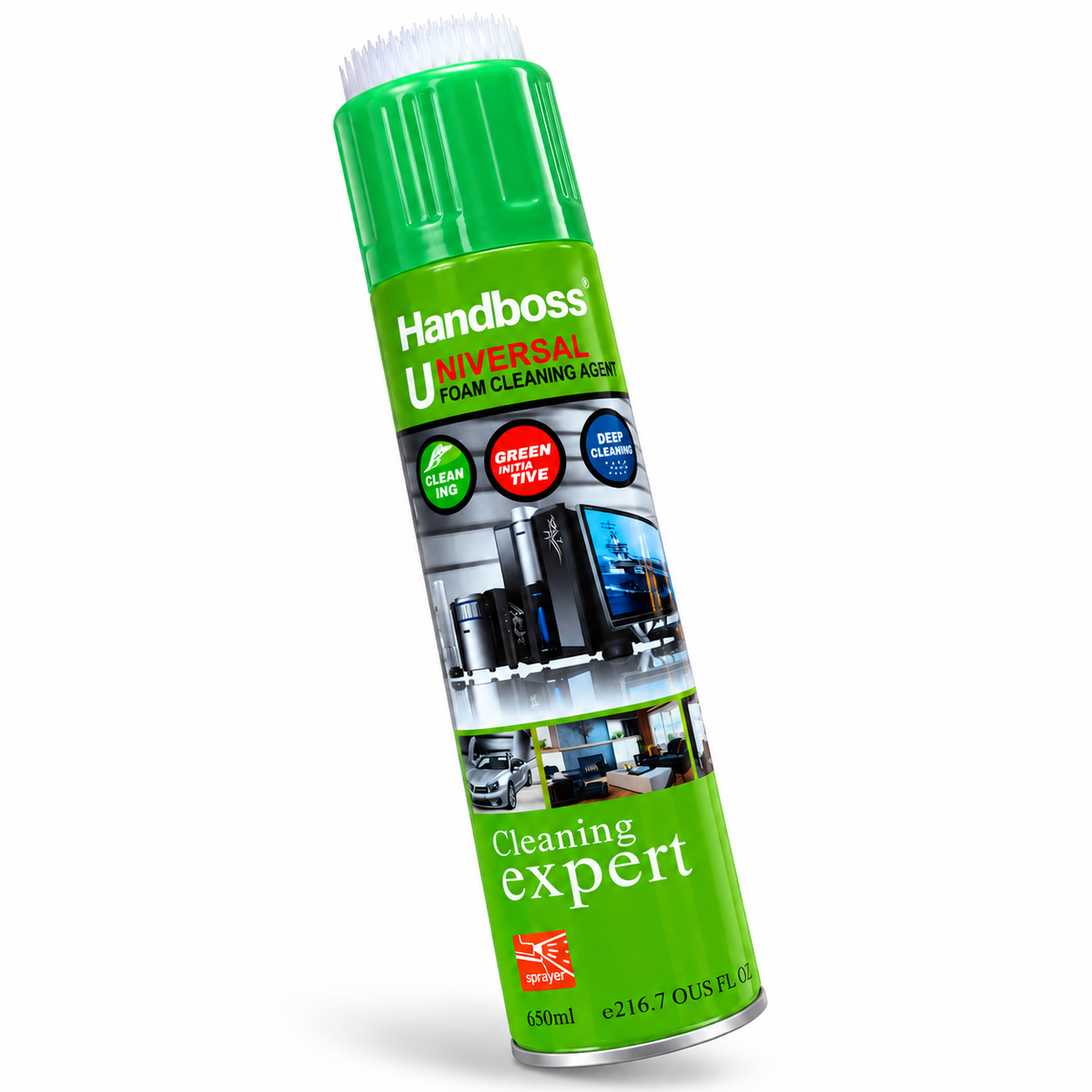 FOAMFORCE  Universal Foam Cleaning Spray with Integrated Brush — 650ml