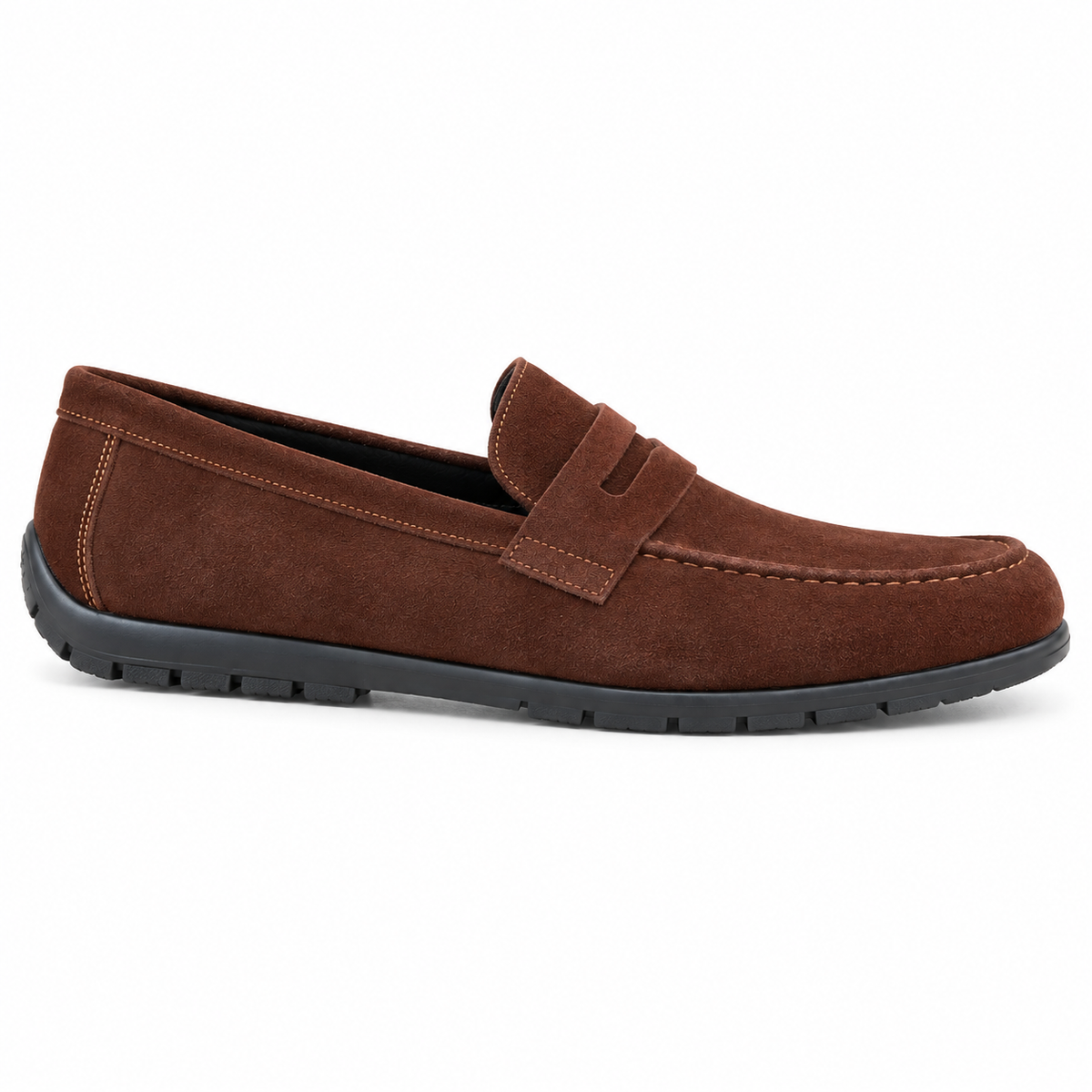 MTAZAMO Black Leather Casual Loafer