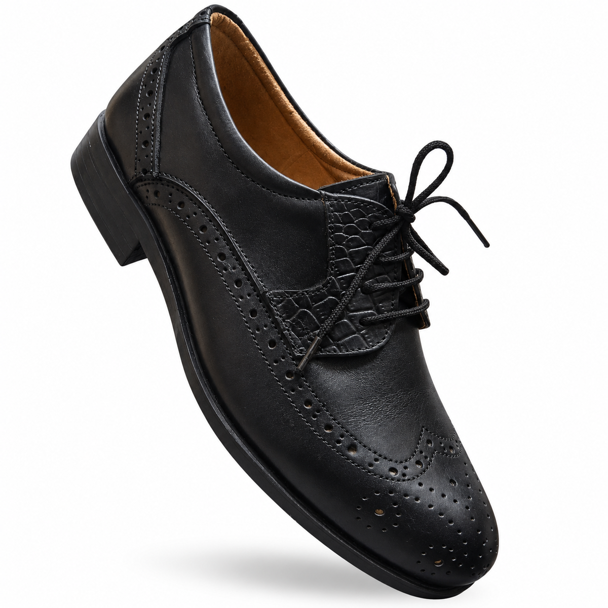 HESHIMA Brogue Leather Derby Shoes