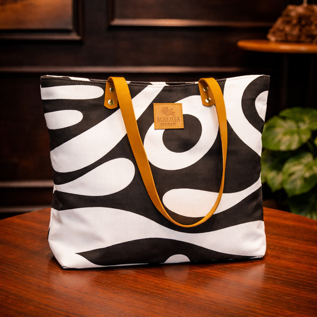 MALKIA SWIRL The Statement Canvas Tote