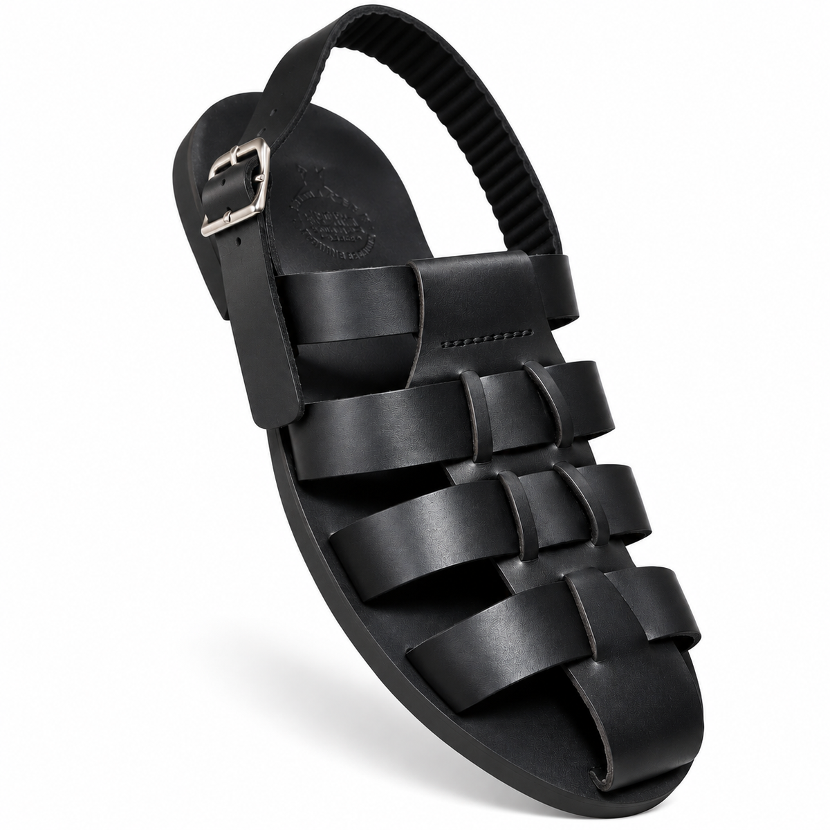 IMARA  Classic Men's Leather Multi-Strap Sandals – Adjustable Buckle Design
