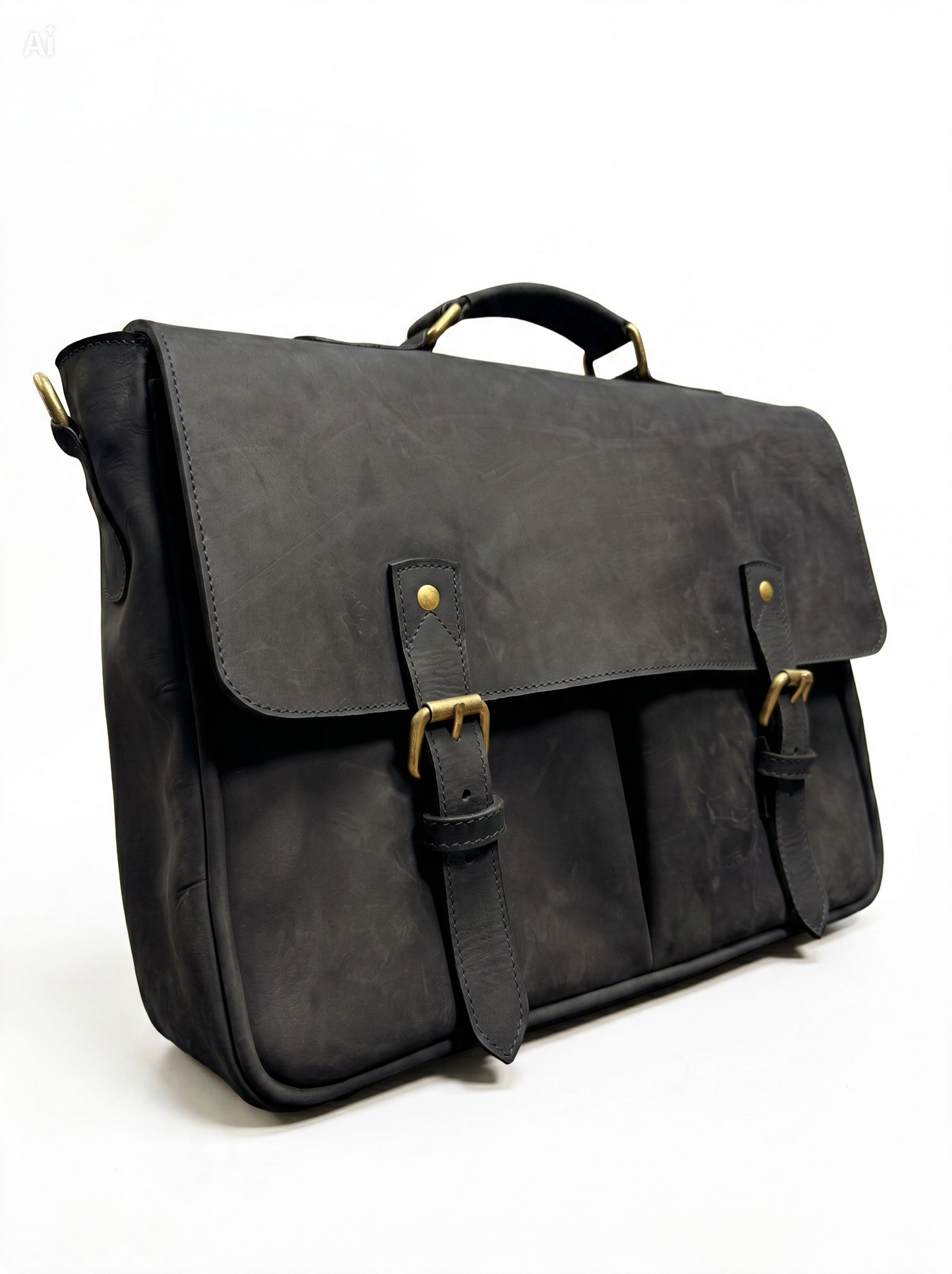 KIONGOZI The Heritage Leather Messenger Briefcase