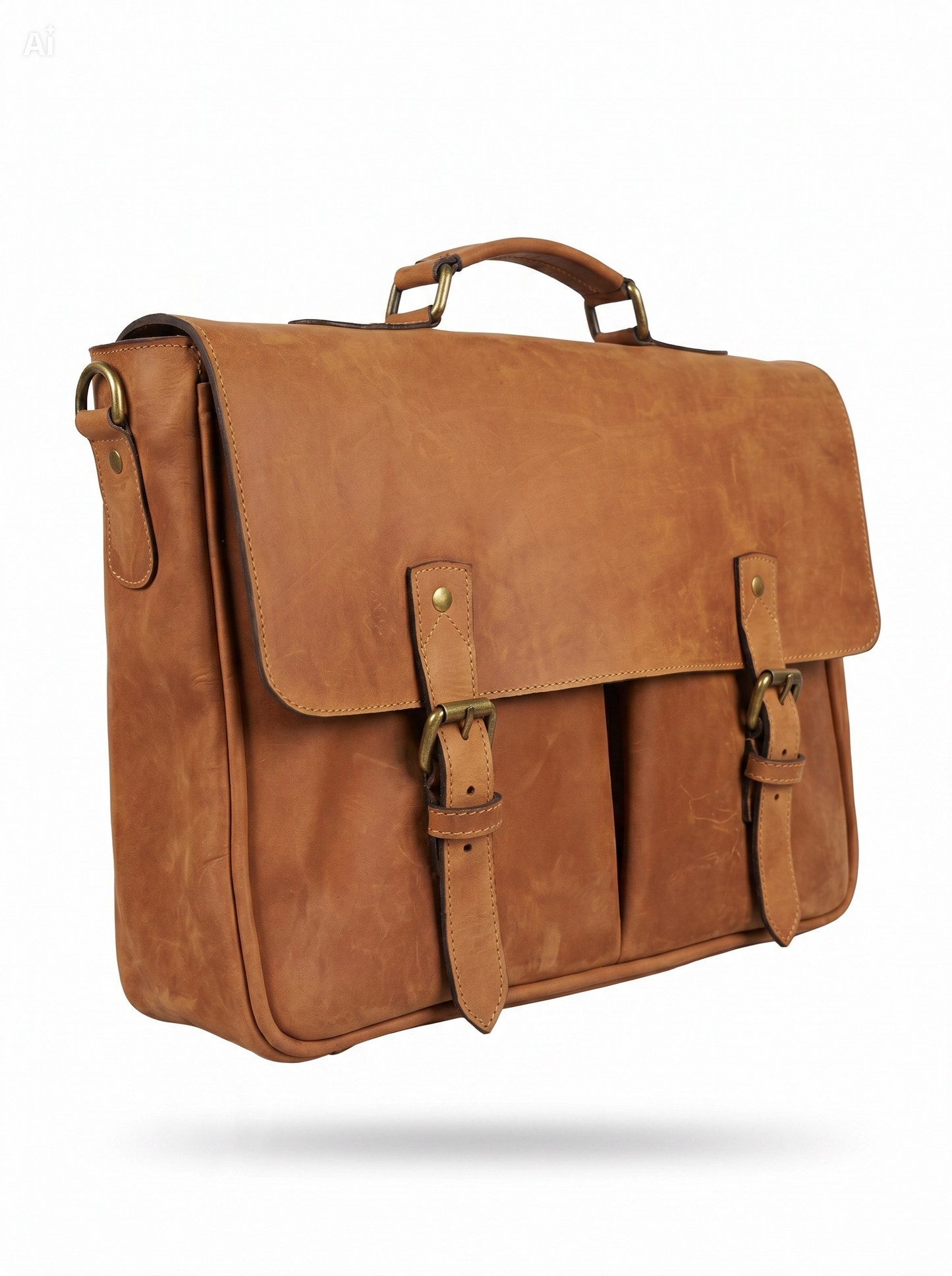 KIONGOZI The Heritage Leather Messenger Briefcase