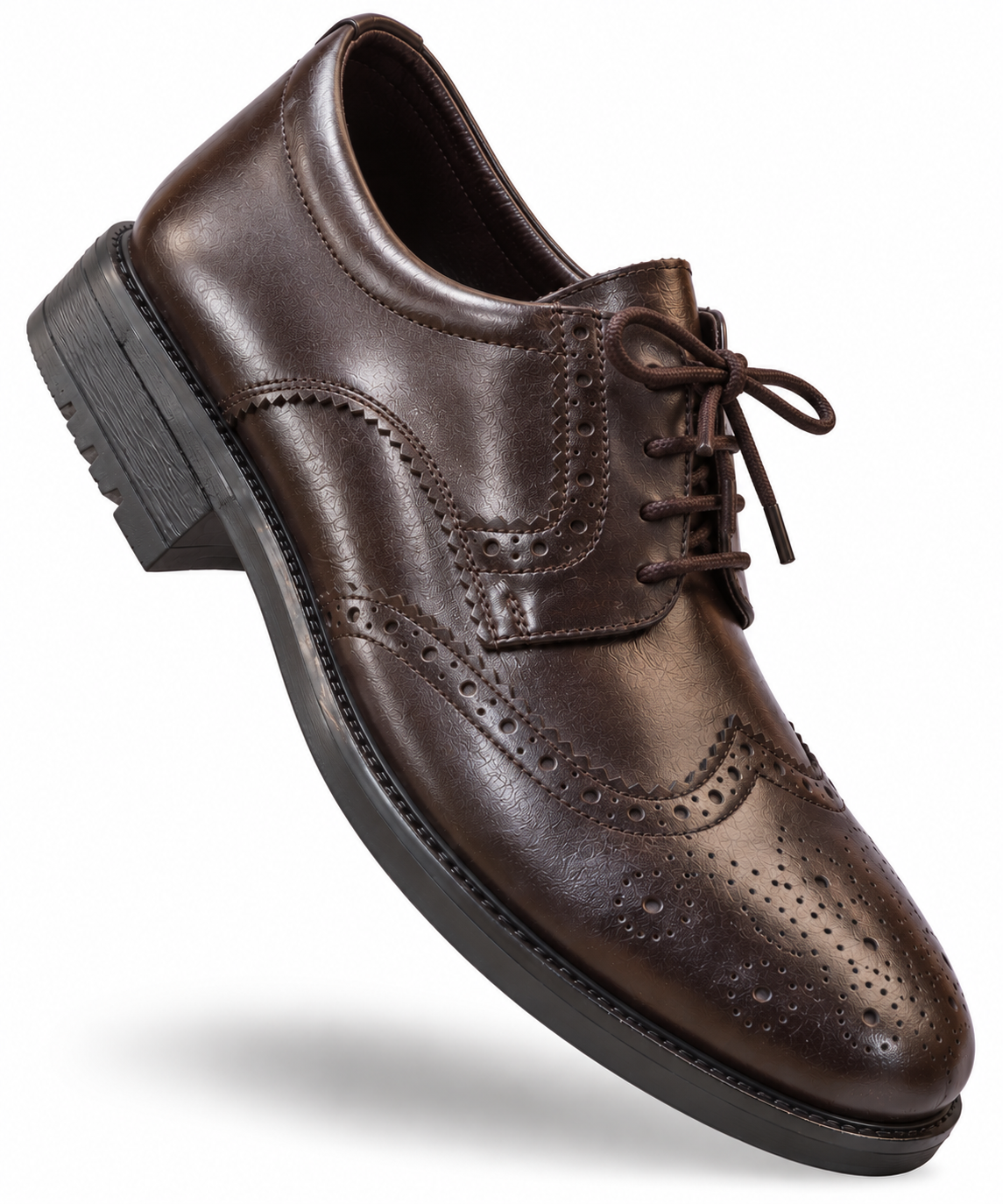 HADHI Leather Wingtip Brogue Derby Shoes with Double Sole