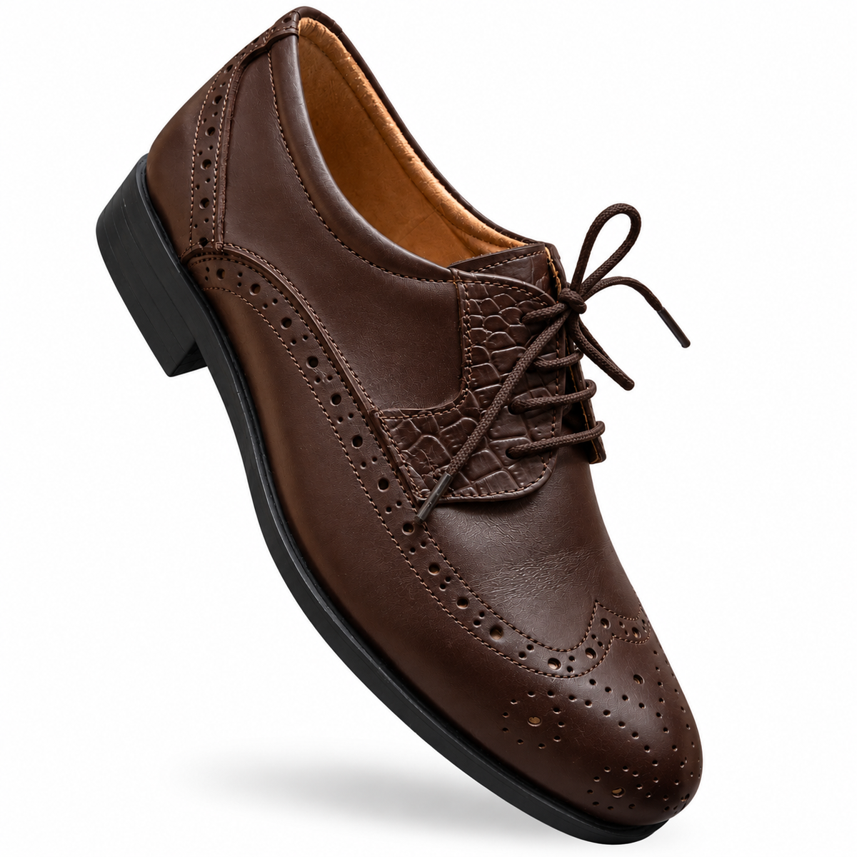 HESHIMA Brogue Leather Derby Shoes