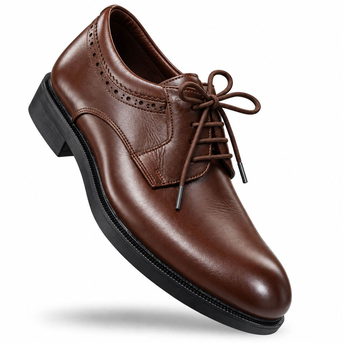 FAHARI Leather Wingtip Brogue Derby Shoes