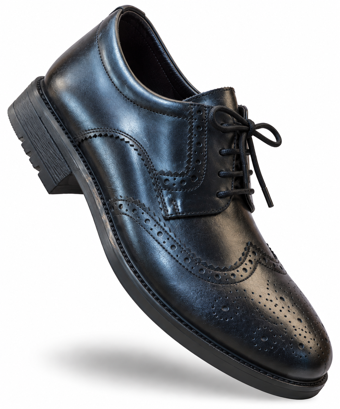 HADHI Leather Wingtip Brogue Derby Shoes with Double Sole